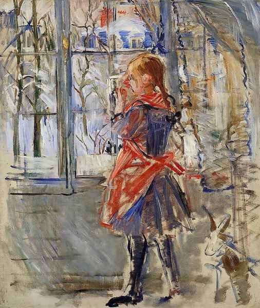 Child with a Red Apron Oil Painting by Berthe Morisot