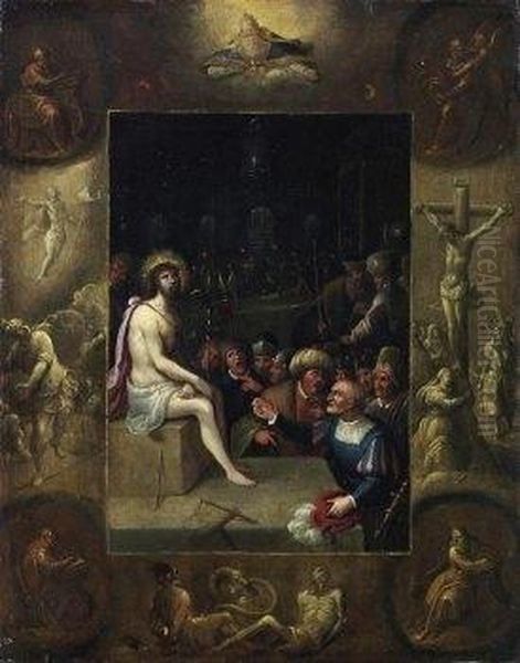 The Mocking Of Christ Oil Painting by Frans II Francken