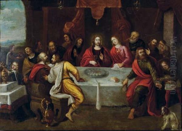 The Last Supper Oil Painting by Frans II Francken