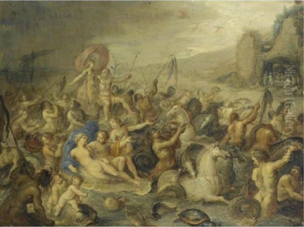 The Triumph Of Neptune Oil Painting by Frans II Francken