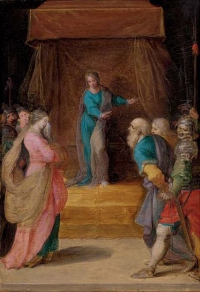 Susanna And The Elders Before Daniel Oil Painting by Frans II Francken