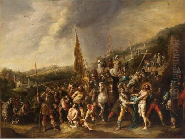 Christ On The Road To Cavalry Oil Painting by Frans II Francken