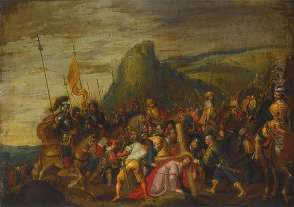 Christ On The Road To Calvary Oil Painting by Frans II Francken