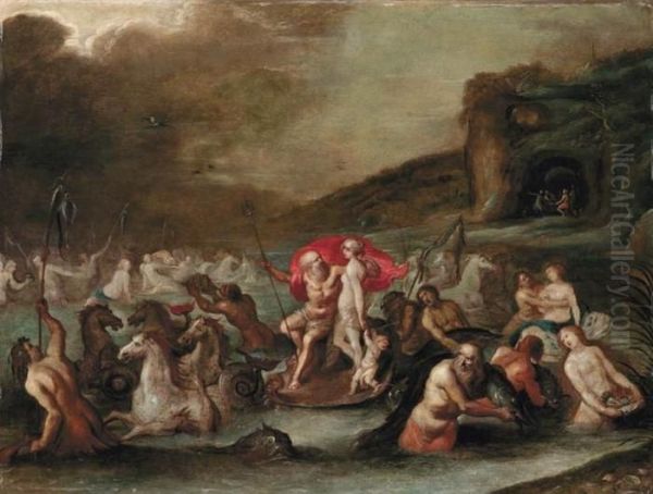 Trionfo Di Nettuno E Anfitrite Oil Painting by Frans II Francken