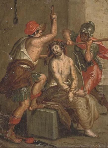 The Mocking Of Christ Oil Painting by Frans II Francken