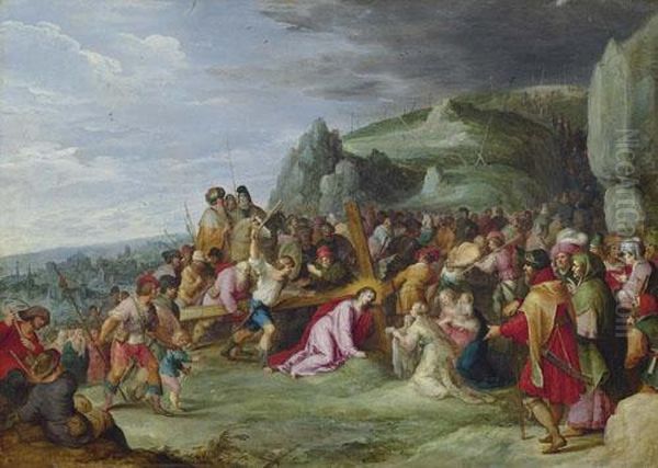 Die Heilige Veronika Reicht Christus Das Schweisstuch. 1618 - 1621. Oil Painting by Frans II Francken