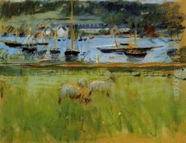 Harbor In The Port Of Fecamp Oil Painting by Berthe Morisot