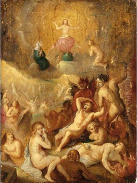 The Last Judgement Oil Painting by Frans II Francken