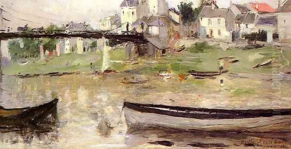 Boats On The Seine Oil Painting by Berthe Morisot