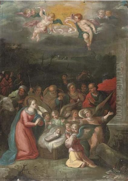 The Adoration Of The Shepherds Oil Painting by Frans II Francken