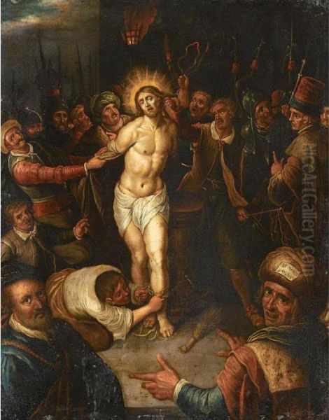 Mocking Of Christ Oil Painting by Frans II Francken