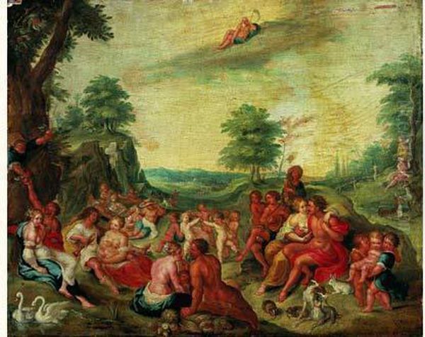 Les Noces De Thethis Et Pelee Oil Painting by Frans II Francken