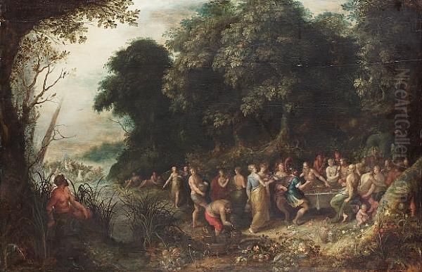 The Feast Of The Gods With The Triumph Of Neptune And Amphitrite Beyond Oil Painting by Frans II Francken