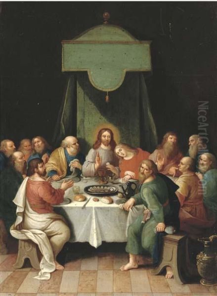 The Last Supper Oil Painting by Frans II Francken