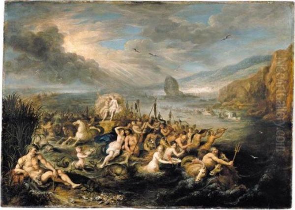 The Triumph Of Neptune And Amphitrite Oil Painting by Frans II Francken