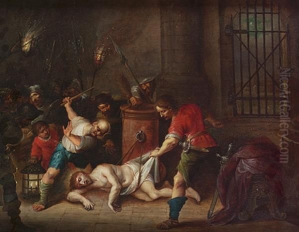 The Flagellation Of Christ Oil Painting by Frans II Francken