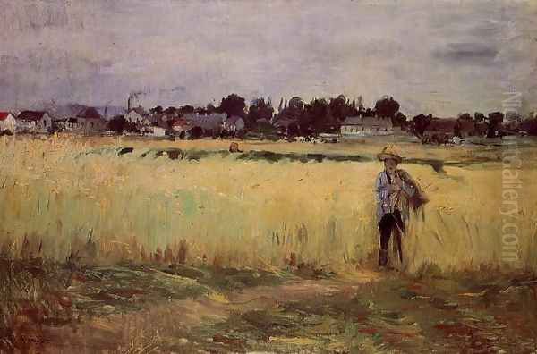 In The Wheat Fields At Gennevilliers Oil Painting by Berthe Morisot