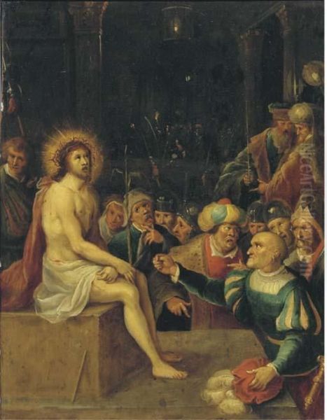 The Mocking Of Christ Oil Painting by Frans II Francken