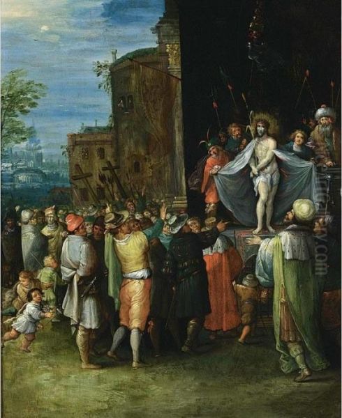 Ecce Homo: Christ Shown To The People Oil Painting by Frans II Francken