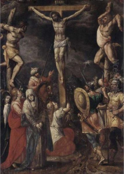 The Crucifixion Oil Painting by Frans II Francken