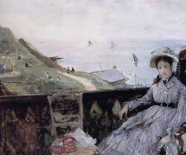 On The Terrace Oil Painting by Berthe Morisot