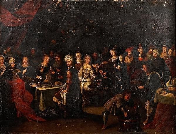 The Feast Of Balthasar Oil Painting by Frans II Francken