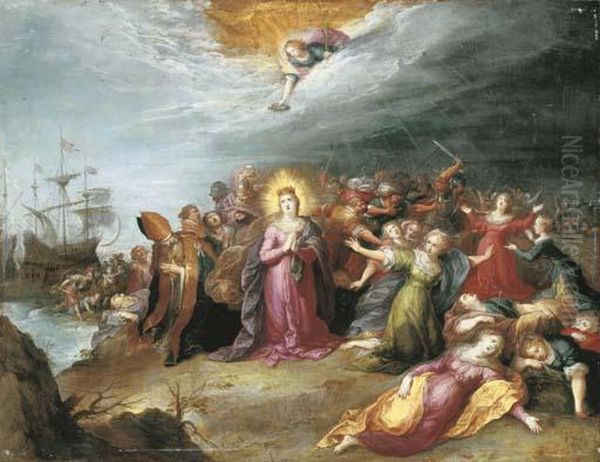 The Martyrdom Of Saint Ursula Oil Painting by Frans II Francken