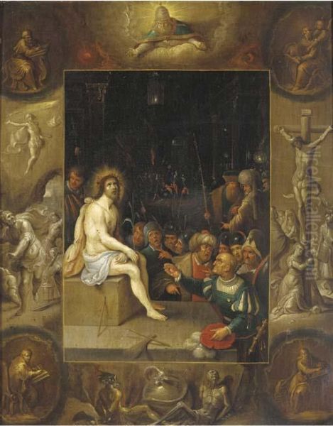 The Mocking Of Christ Oil Painting by Frans II Francken