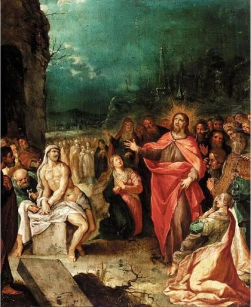 The Raising Of Lazarus Oil Painting by Frans II Francken