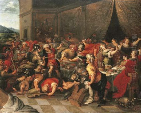 The Feast Of Perseus And Andromeda Oil Painting by Frans II Francken