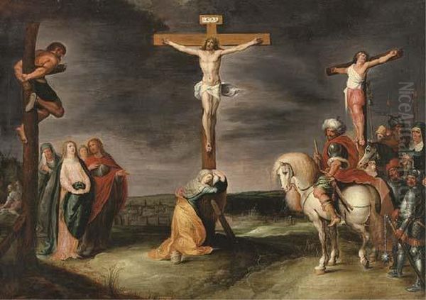 The Crucifixion Oil Painting by Frans II Francken