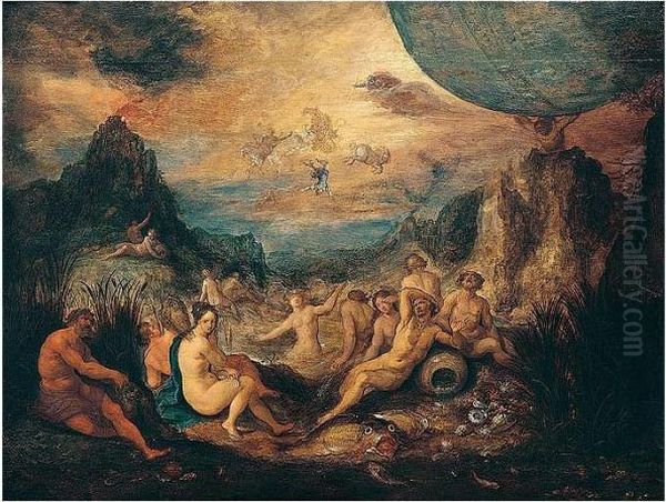 The Fall Of Phaeton Oil Painting by Frans II Francken