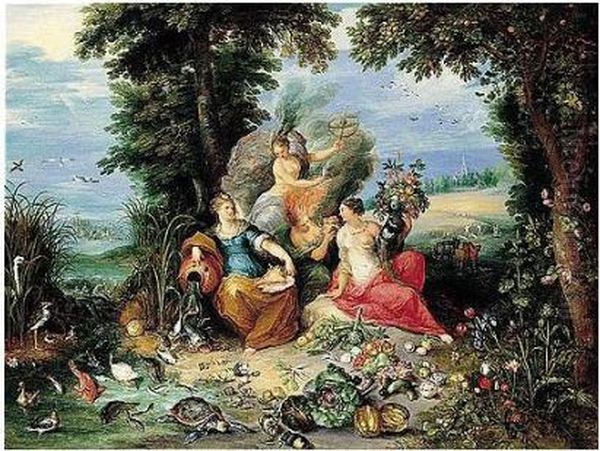 Jan Brueghel The Younger Oil Painting by Frans II Francken