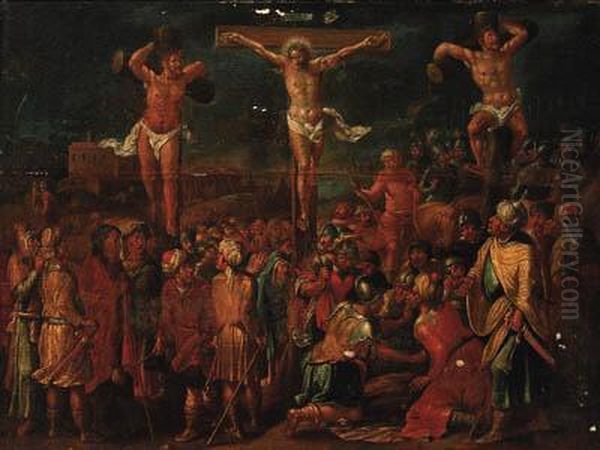 The Crucifixion Oil Painting by Frans II Francken