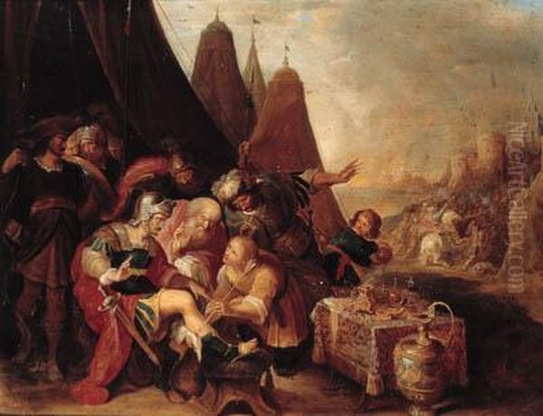 Alexander Wounded By An Arrow Oil Painting by Frans II Francken