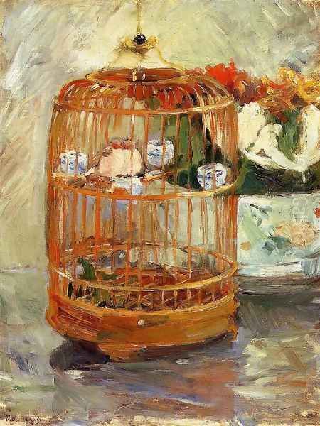 The Cage Oil Painting by Berthe Morisot