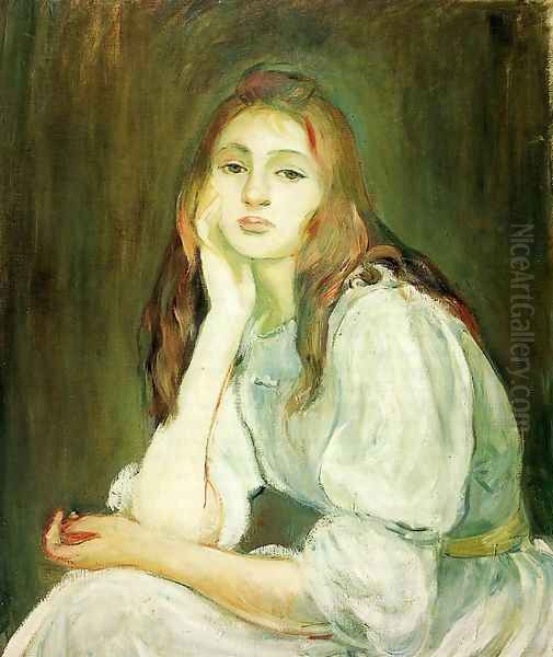 Julie Daydreaming Oil Painting by Berthe Morisot