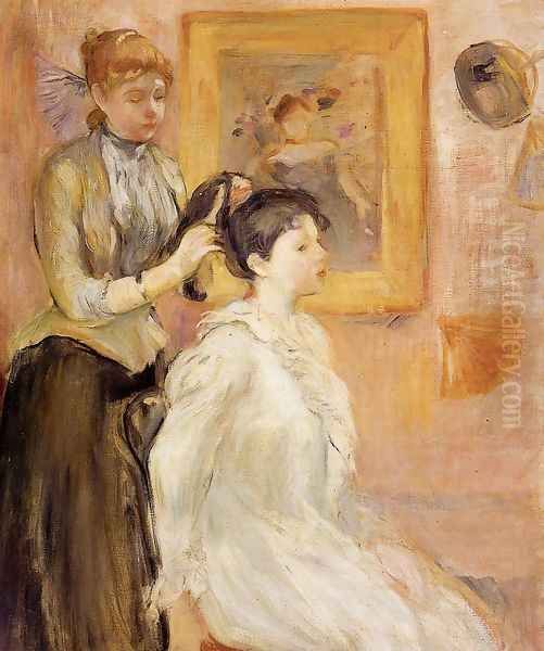 The Hairdresser Oil Painting by Berthe Morisot