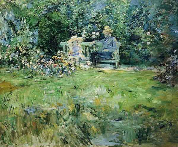 The Lesson In The Garden Oil Painting by Berthe Morisot