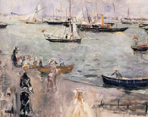 Harbor Scene Isle Wight Oil Painting by Berthe Morisot