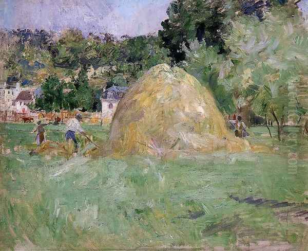 Haymakers At Bougival Oil Painting by Berthe Morisot