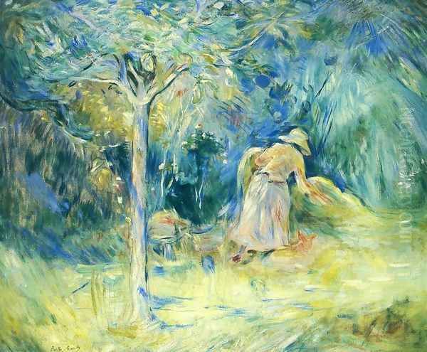 Haying At Mezy Oil Painting by Berthe Morisot