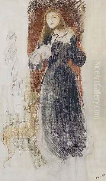 The Violin Oil Painting by Berthe Morisot