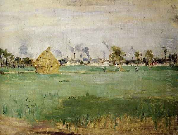 Landscape At Gennevilliers Oil Painting by Berthe Morisot