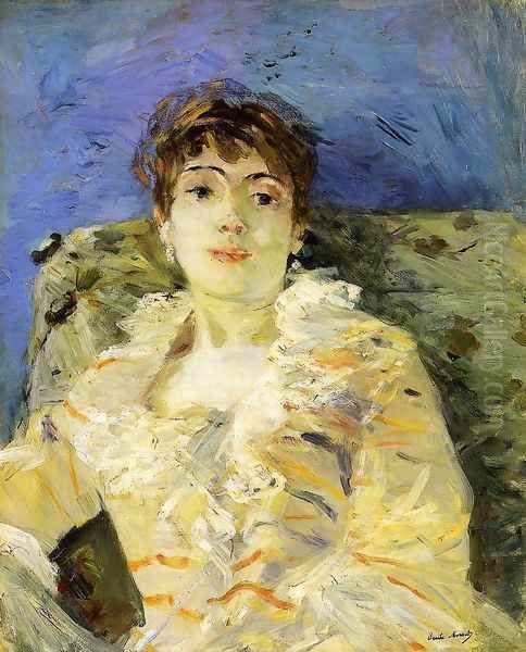 Young Woman On A Couch Oil Painting by Berthe Morisot