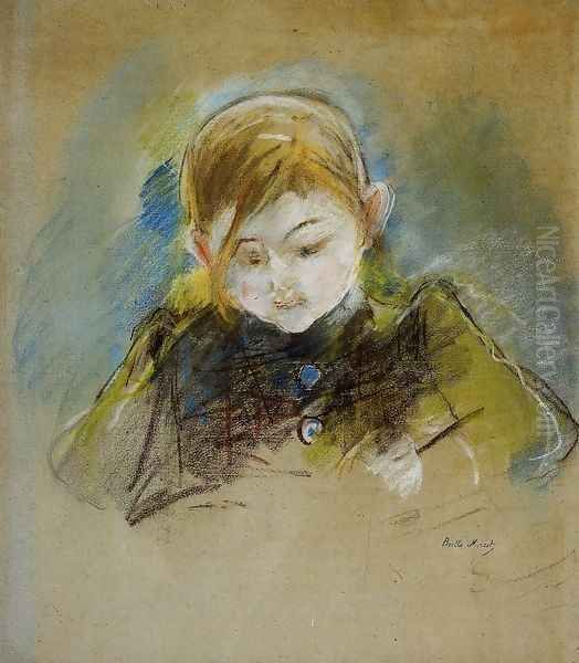 Julie Writing Oil Painting by Berthe Morisot