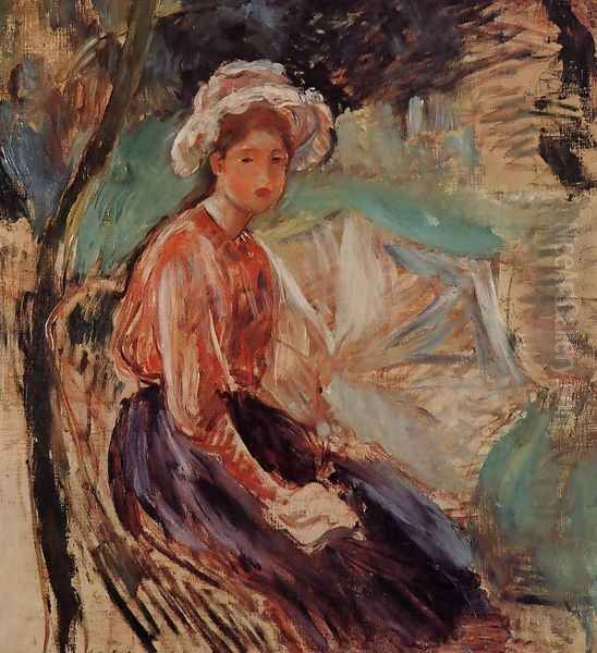 Young Girl With An Umbrella Oil Painting by Berthe Morisot