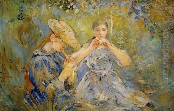 The Flageolet Oil Painting by Berthe Morisot