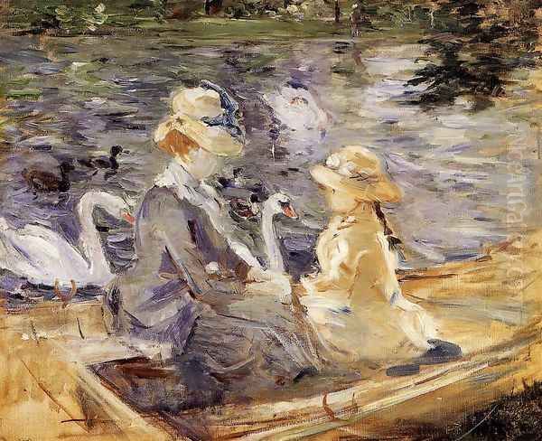 On The Lake In The Bois De Boulogne Oil Painting by Berthe Morisot