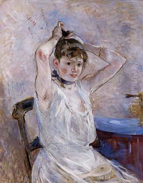 The Bath Oil Painting by Berthe Morisot